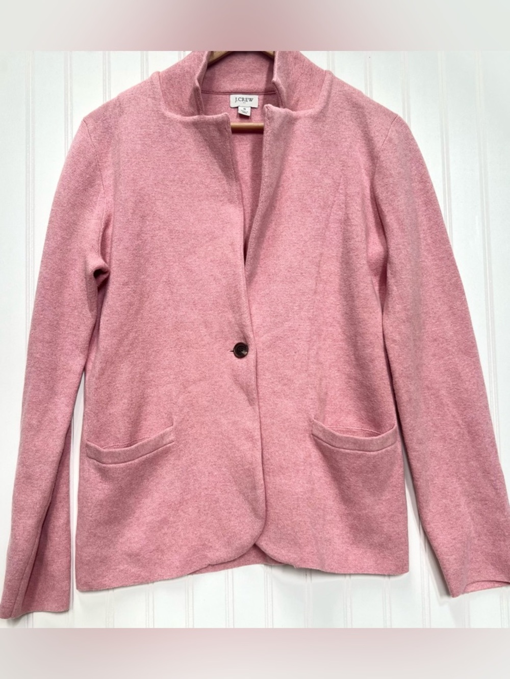 J. Crew Dusty Pink Single-Button Women's Knit Oversize Blazer S